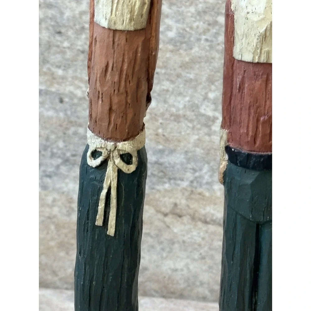 Vintage 1993 Wang Thanksgiving Pilgrim Man Woman Couple Pencil Figures